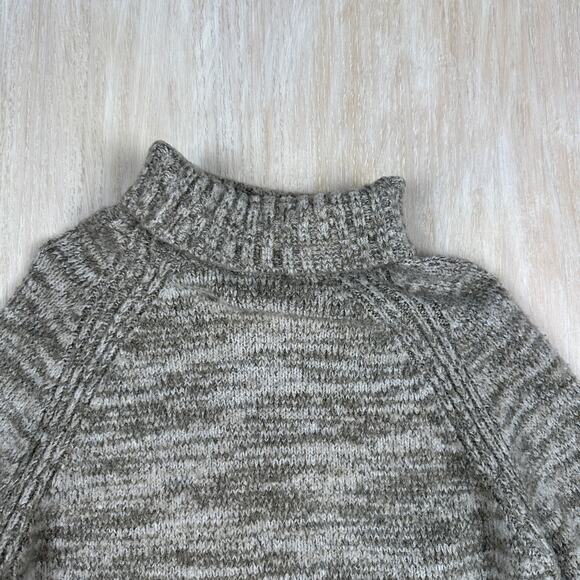 Zara Knit Tunic Chunky Turtleneck Gray Casual Slit Waist Long Sleeve Sweater S - Picture 8 of 13